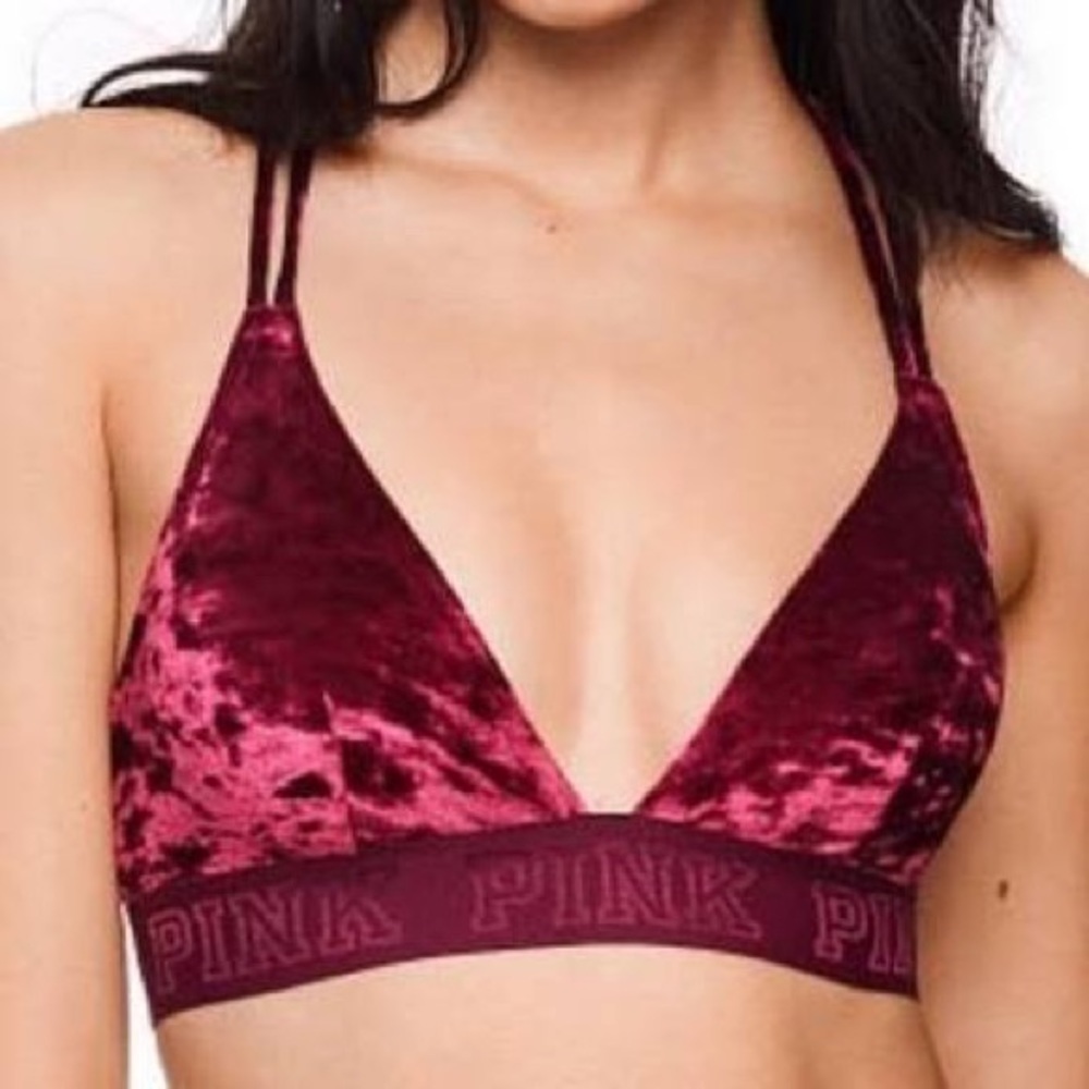 PINK Victoria’s Secret Crushed Velvet bralette Like New SIZE S
